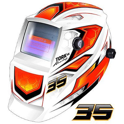 Máscara de Solda Super Tork MTR 9035 Racing Branca Com Escurecimento Automático