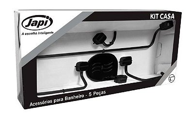 Kit Acessórios para Banheiro Kit Casa Preto Japi
