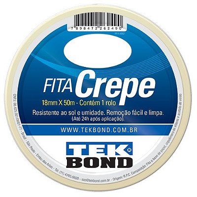 Fita Crepe 18mm x 50m Tekbond