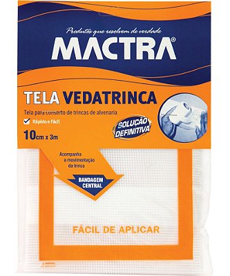 Tela Impermeabilizante Vedatrinca 10cm Rolo com 3 Metros Mactra