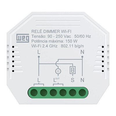 Dispositivo Rele Dimmer Smart Wi-Fi Embutir Whome 15718935  - Weg