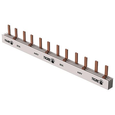 Barramento Fase Bifásico 12 Ligações Din 80A 440V 37430846 Tigre