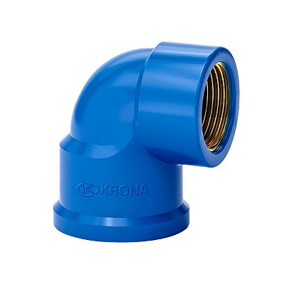 Joelho 90° Soldável Azul c/ Bucha de Latão 25mm x 3/4 Krona