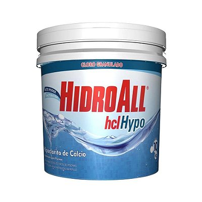 Cloro para Piscina HCL Hypo Balde com 10kg Hidroall