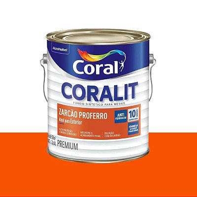 Fundo Zarcão Proferro Anticorrosivo Coralit Laranja 3,6L - Coral