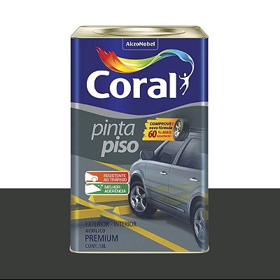 Tinta Pinta Piso Premium Fosco Preto 18L - Coral