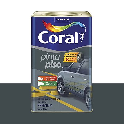 Tinta Pinta Piso Premium Fosco Cinza Escuro 18L - Coral