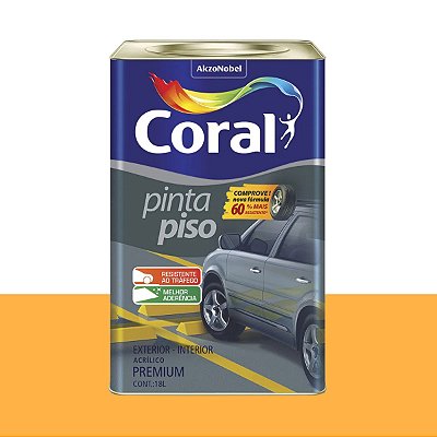 Tinta Pinta Piso Premium Fosco Amarelo Demarcação 18L - Coral