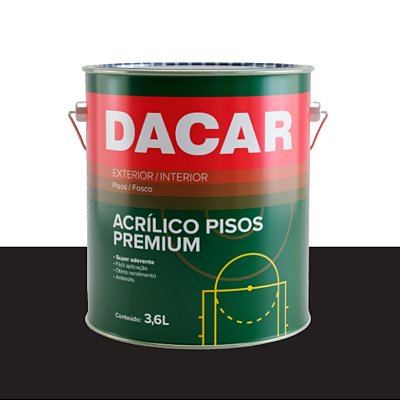 Tinta Acrílico Pisos Premium 550-022 Preto 3,6L Dacar