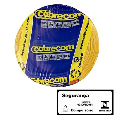Cabo Flexível 4,0MM Amarelo Rolo com 100M Cobrecom