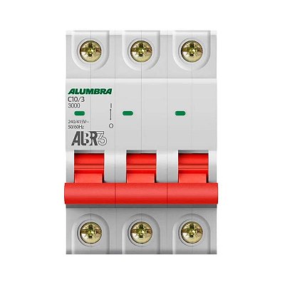 Disjuntor tripolar albr3 10a curva c Alumbra