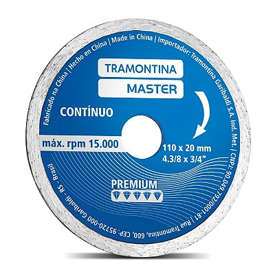 Disco Diamantado Contínuo 4.3/8" Master Premium 42594104 Tramontina