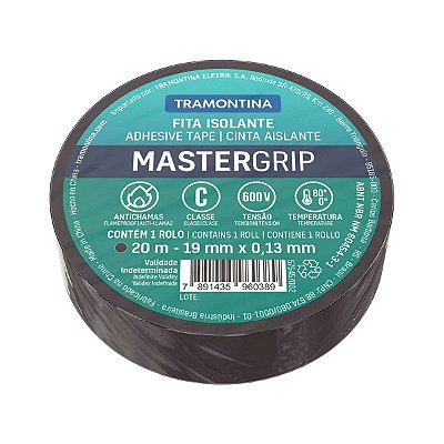 Fita Isolante Mastergrip 13mmx19mm 20m Preta Tramontina