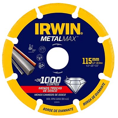 Disco Diamantado para Corte Metalmax 4.3/8X3/4 1998844 Irwin
