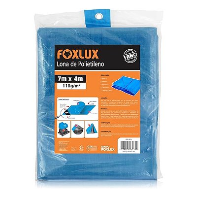 Lona de Polietileno Azul 7m x 4m Foxlux