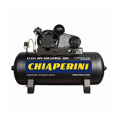 Compressor de Ar Alta Pressão 200L 3HP 175 Libras CJ15 Aberto Monofásico 220V Chiaperini