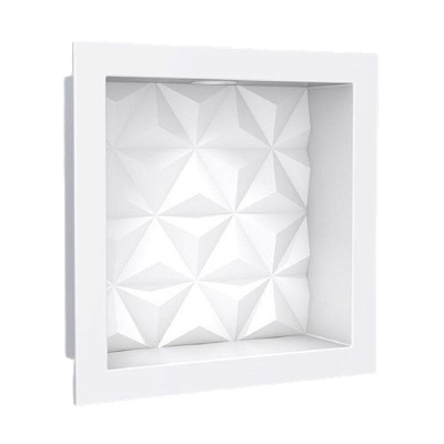 Nicho Texturizado Triangular com Led Interno 30x30 Branco Cozimax