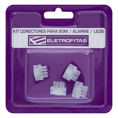 Kit com 4 Conectores 1 Saida 10A Roxo Eletrofitas
