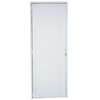 Porta Lambril 210x90 Esquerda Alumínio Branco com Fechadura 6345 Esquadrisul