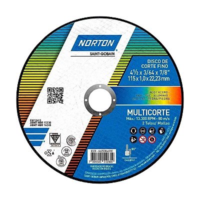 Disco de Corte Multicorte 4.1/2X3/64X7/8 Norton