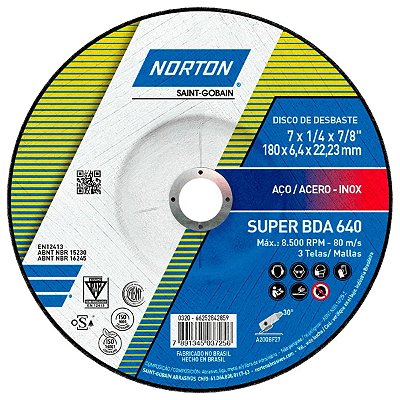 Disco de Desbaste BDA-640 7X1/4X7/8 Norton