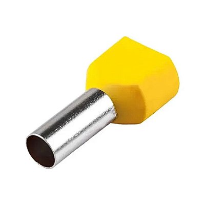 Terminal Pré Isolado Tubular Ilhos Duplo 6,00mm Amarelo Tcm