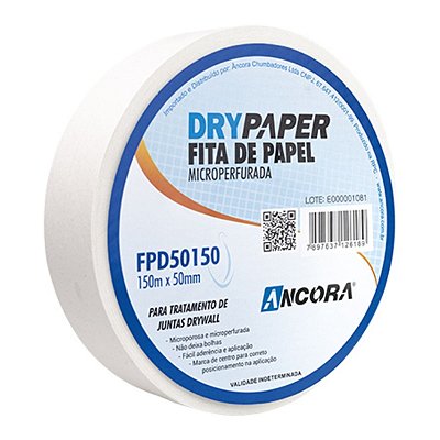 Fita Drypaper Drywall Branca 50mmx150m Ancora