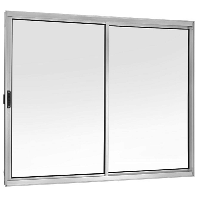 Janela de Correr 100x150 Esquerda 2 Folhas Vidro Liso Alumínio Brilhante 5537 Esquadrisul