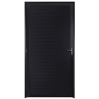 Porta Lambril 210x90 Esquerda Alumínio Preto com Fechadura 6468 Esquadrisul