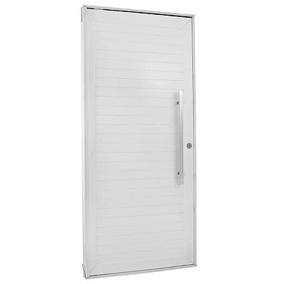 Porta Lambril Pivotante 220x100 Direita Alumínio Branco com Puxador 5977 Esquadrisul