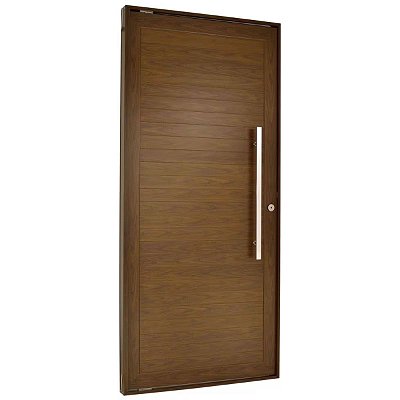 Porta Lambril Pivotante 220x100 Direita Alumínio Cerejeira com Puxador 6244 Esquadrisul