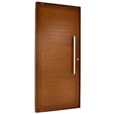 Porta Lambril Pivotante 220x120 Direita Alumínio Cerejeira com Puxador 6246 Esquadrisul