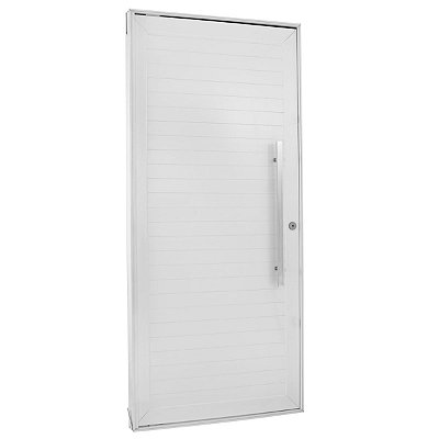Porta Lambril Pivotante 220x120 Esquerda Branca Alumínio com Puxador 5980 Esquadrisul
