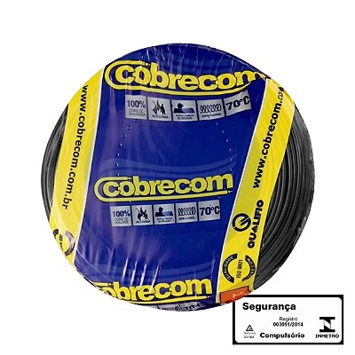 Cabo Flexível 6,0mm Preto Blister C/50m Cobrecom