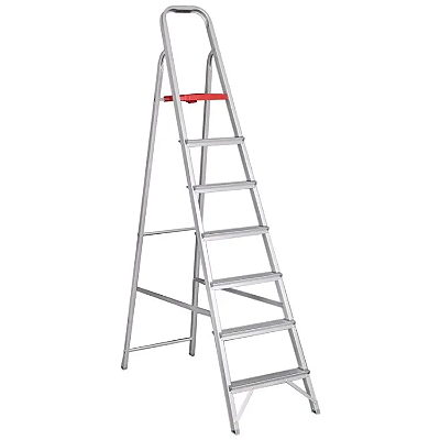 Escada Doméstica Alumínio 7 Degraus 1,96M Reisam