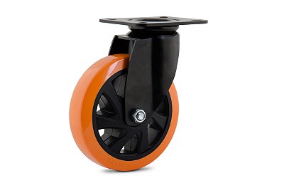 Rodizio 514 125mm Laranja Placa Giratorio Glpb 514 Pu E 4794 Colson 283211