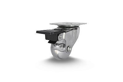 Rodizio 1.3/8 35mm Gel Placa Giratorio Freio Glpf 1.3/8 Gel Fp 8123 Colson 248002