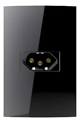 Conjunto 4x2 Tomada 2P+T 10A Black Piano Inovapro Class Alumbra 855406