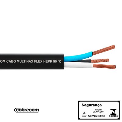 Cabo PP 3X10mm 1kV HEPR Preto Por Metro Cobrecom 022098