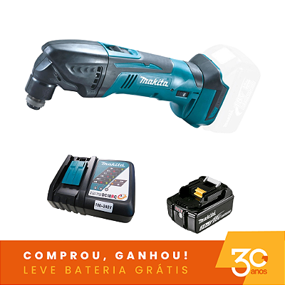 Combo Multiferramenta 18V DTM50ZG30ANOS com Bateria e Carregador Makita 204742