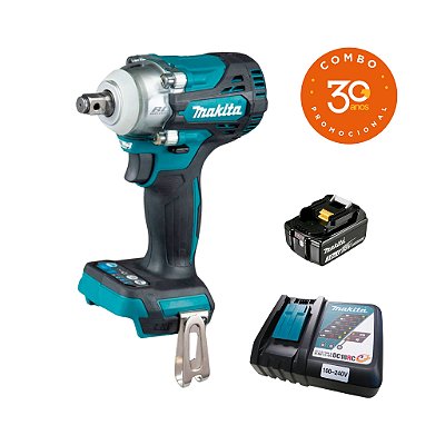Combo Chave De Impacto 18V DTW300ZG30ANOS com Bateria e Carregador Makita 898003