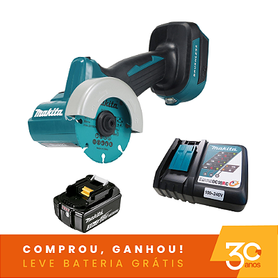 Combo Cortadora Angular Compact 76MM DMC300ZG30ANOS com Bateria e Carregador Makita 204759