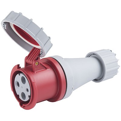 Tomada de Acoplar Industrial Vermelho 2P+T 63 A 380-415Vca 9H Tramontina 984255