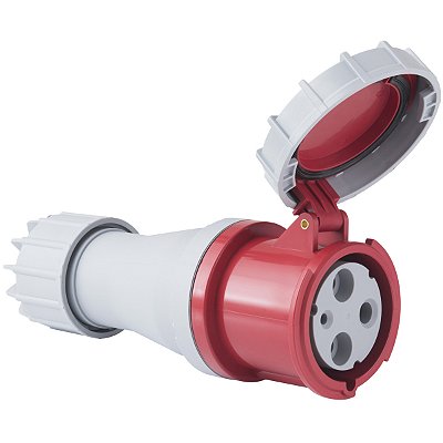 Tomada de Acoplar Industrial Vermelho 2P+T 125 A 380-415Vca 9H Tramontina 984286