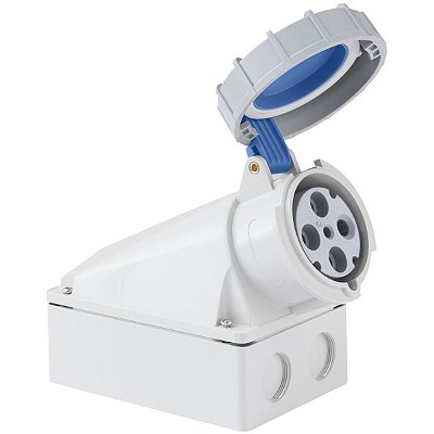 Tomada de Sobrepor Industrial Azul 3P+T 63 A 220-250Vca 9H Tramontina 984392