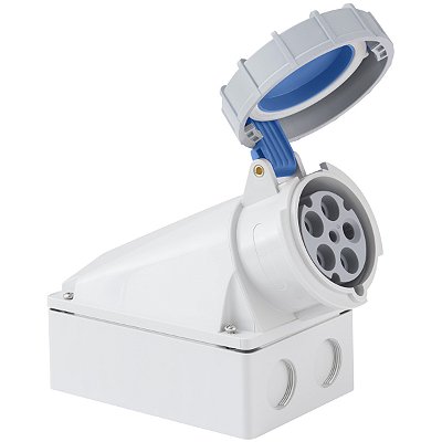 Tomada de Sobrepor Industrial Azul 3P+N+T 63 A 220-250Vca 9H Tramontina 984408