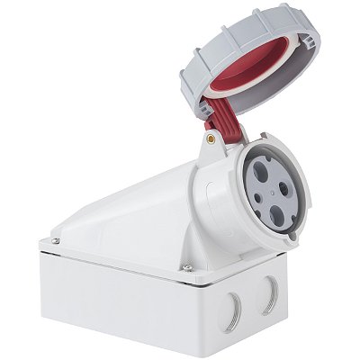 Tomada de Sobrepor Industrial Vermelho 2P+T 63 A 380-415Vca 9H Tramontina 984415