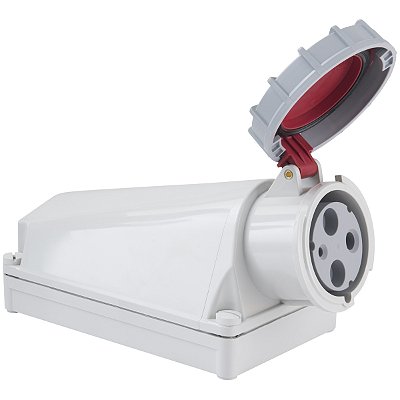 Tomada de Sobrepor Industrial Vermelho 2P+T 125 A 380-415Vca 9H Tramontina 984446