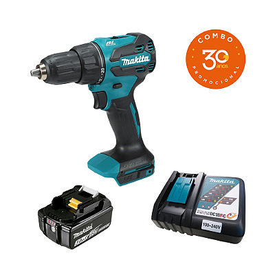 Combo Parafusadeira Furadeira de Impacto DHP490ZG30ANOS com Bateria e Carregador Makita 204643