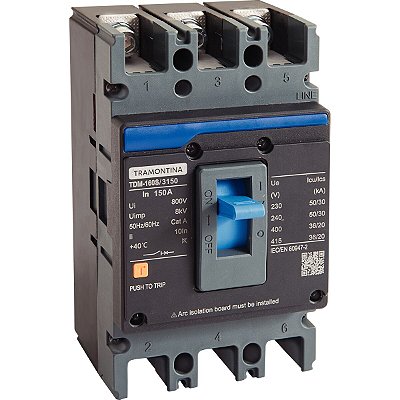Disjuntor Caixa Moldada Tripolar TDM160S 150A 58014213 Tramontina 963342